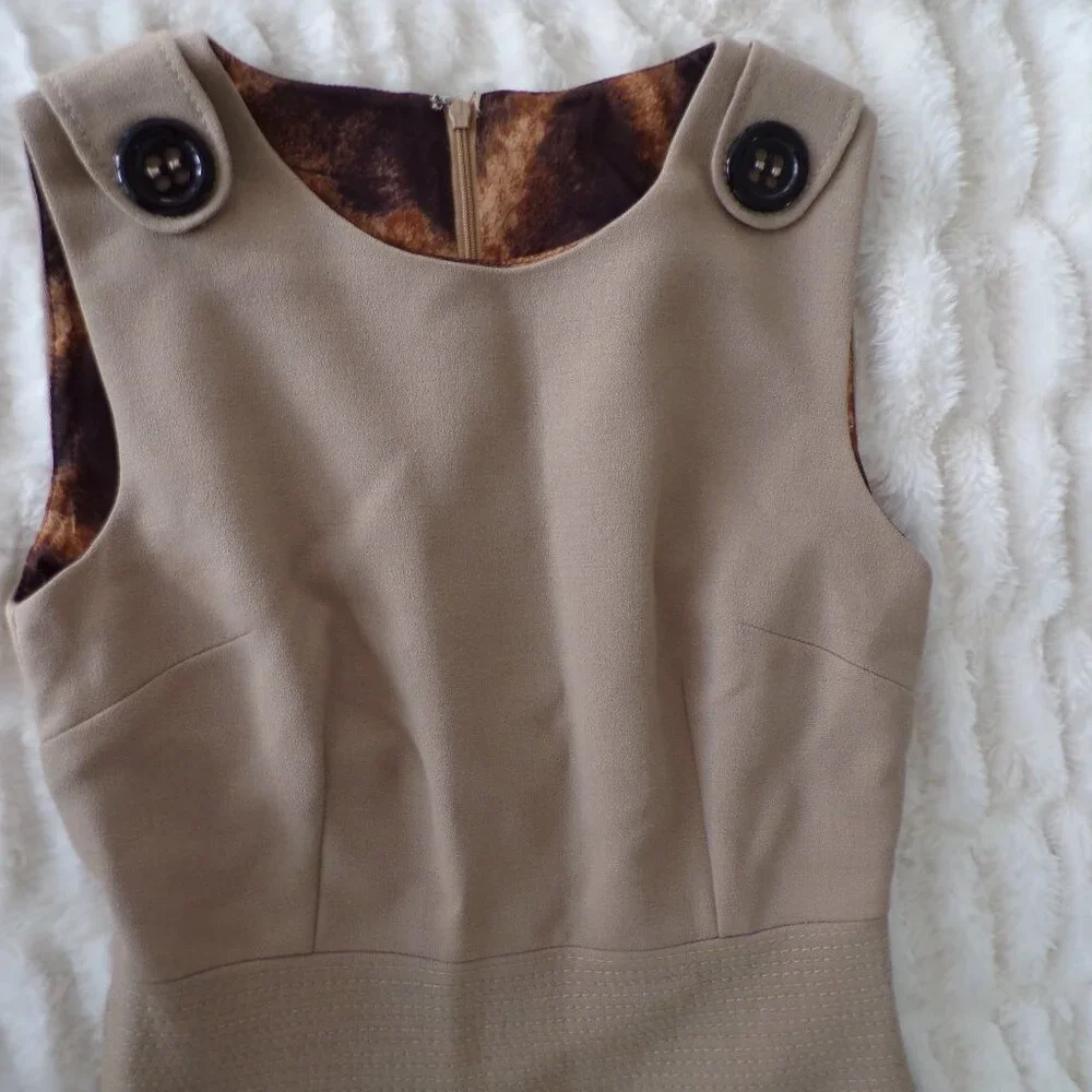 NWOT Dolce & Gabbana tan neutral wool mini y2k dress 40/S
